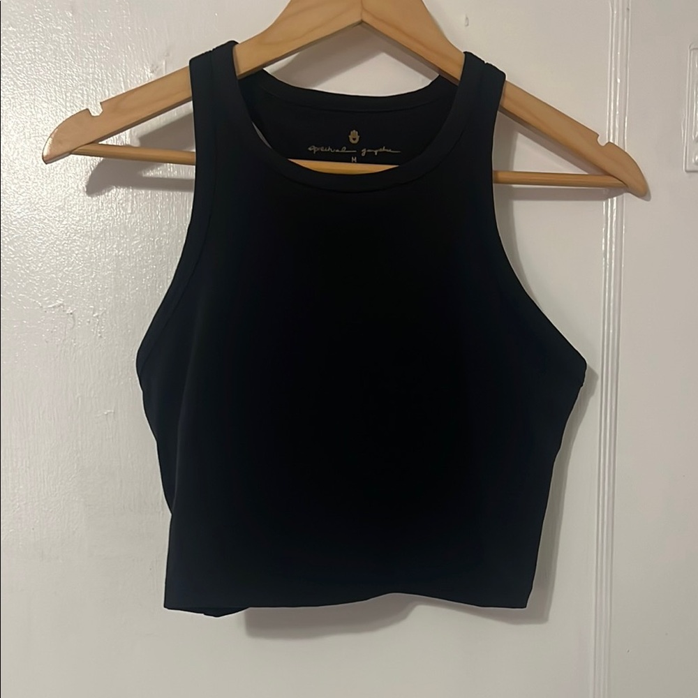 Spiritual Gangster Black Fitted Crop Tank Top